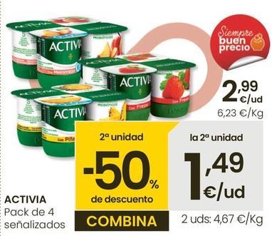 Oferta de Activia - Pack De 4 Señalizados por 2,99€ en Eroski