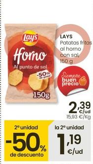 Oferta de Lay's - Patatas Fritas Al Horno Con Sal por 2,39€ en Eroski