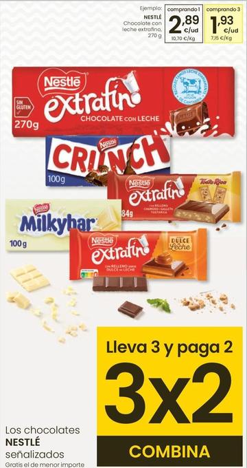 Oferta de Nestlé - Chocolate Con Leche Extrafino por 2,89€ en Eroski