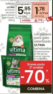 Oferta de Affinity - Ultima Alimento De Pollo Gato Adulto Esterilizado por 5,95€ en Eroski