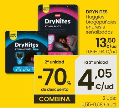 Oferta de Drynites - Huggies Bragapañales Enuresis Señalizados por 13,5€ en Eroski