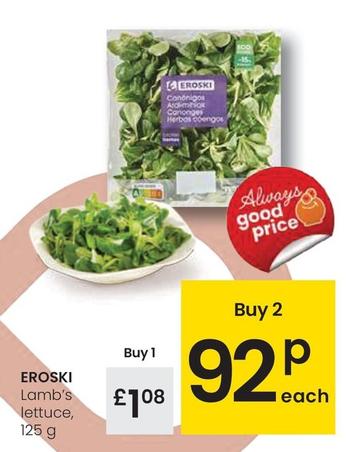 Oferta de Eroski - Lamb's Lettuce por 1,08€ en Eroski