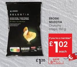 Oferta de Eroski Crunchy Crisps por 1,2€ en Eroski