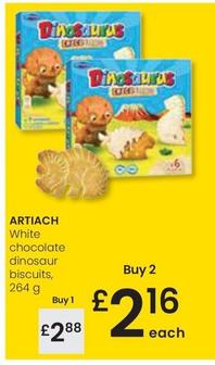 Oferta de Artiach - White Chocolate Dinosaur Biscuits por 2,88€ en Eroski