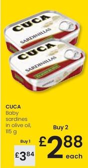 Oferta de Cuca - Baby Sardines In Olive Oil por 3,84€ en Eroski
