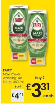 Oferta de Fairy - Maxi Power Washing-up Liquid por 4,41€ en Eroski