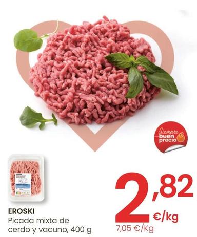 Oferta de Eroski - Picada Mixta De Cerdo Y Vacuno , 400 g por 2,82€ en Eroski