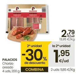 Oferta de Palacios - Chorizo Oreado por 2,79€ en Eroski
