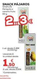 Oferta de Small Life - Snack Pajaros, Periquito O Canario Fruta por 2,49€ en Kiwoko