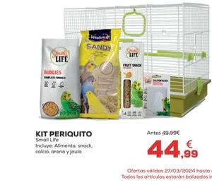 Oferta de Small Life - Kit Periquito por 44,99€ en Kiwoko