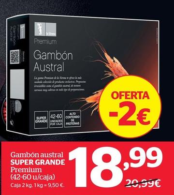 Oferta de Gambón Austral Super Grande Premium por 18,99€ en La Sirena