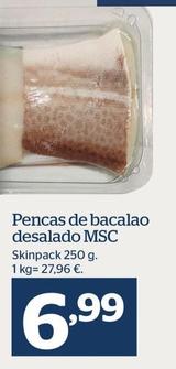 Oferta de Pencas De Bacalao Desalado Msc por 6,99€ en La Sirena