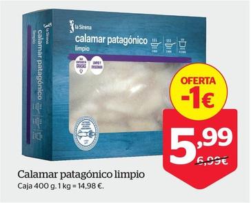 Oferta de Calamar Patagónico Limpio por 5,99€ en La Sirena