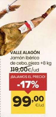 Oferta de Valle Alagón - Jamón Ibérico De Cebo por 99€ en Autoservicios Familia