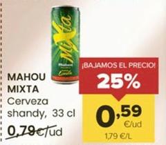 Oferta de Mahou - Cerveza Shandy por 0,59€ en Autoservicios Familia