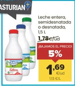 Oferta de Asturiana - Leche Entera por 1,69€ en Autoservicios Familia