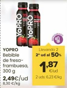 Oferta de Yopro - Bebible De Fresa Frambuesa por 2,49€ en Autoservicios Familia
