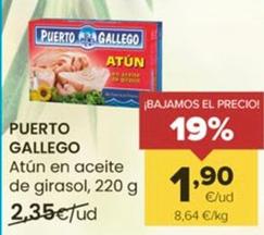 Oferta de Puerto Gallego - Atun En Aceite De Girasol por 1,9€ en Autoservicios Familia