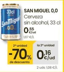Oferta de San Miguel - Cerveza Sin Alcohol por 0,55€ en Eroski