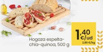 Oferta de Hogaza Espelta-chía-quinoa por 1,4€ en Eroski