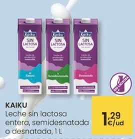 Oferta de Kaiku - Leche Sin Lactosa Entera por 1,29€ en Eroski