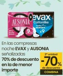 Oferta de Evax - En Las Compresas Noche Ausonia en Eroski