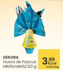 Oferta de Dekora - Huevo De Pascua Mr.Wonderful por 3,99€ en Eroski
