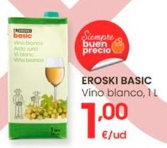 Oferta de Eroski Basic - Vino Blanco por 1€ en Eroski
