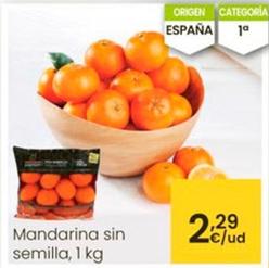 Oferta de Mandarina Sin Semilla por 2,29€ en Eroski