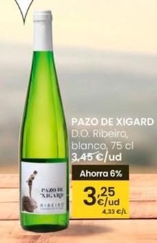 Oferta de Pazo De Xigard - D.O. Ríbeiro , Blanco por 3,25€ en Eroski