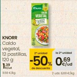 Oferta de Knorr - Caldo Vegeral 12 Pastillas por 1,39€ en Eroski