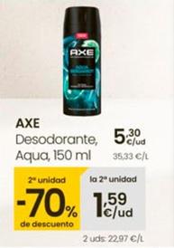 Oferta de Axe - Desodorante, Aqua por 5,3€ en Eroski