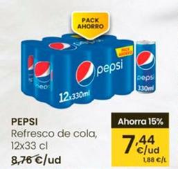 Oferta de Pepsi - Refresco De Cola por 7,44€ en Eroski