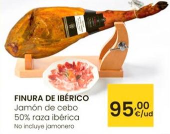 Oferta de Finura De Ibérico - Jamón De Cebo 50% Raza Ibérica por 95€ en Eroski