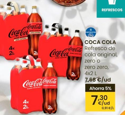 Oferta de Coca-cola - Refresco De Cola Original Zero o Zero Zero por 7,3€ en Eroski