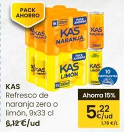 Oferta de Kas - Refresco De Naranja o Limon por 5,22€ en Eroski