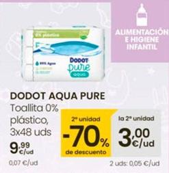Oferta de Dodot - Aqua Pure Toallita 0% Plástico por 9,99€ en Eroski