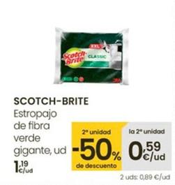 Oferta de Scotch-brite - Estropajo De Fibra Verde Gigante por 1,19€ en Eroski