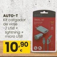 Oferta de Auto-T - Kit Cargador De Viaje por 10,9€ en Eroski