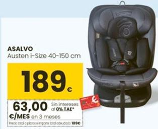 Oferta de Asalvo - Austen I-Size 40-150 Cm por 189€ en Eroski