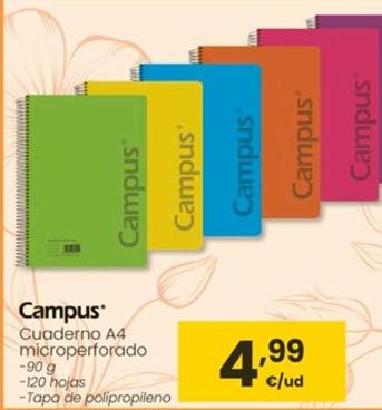 Oferta de Campus - Cuadernos A4 Microperforado  por 4,99€ en Eroski