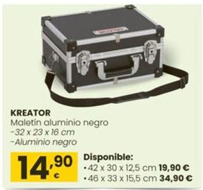 Oferta de Kreator - Maletín Aluminio negro por 14,9€ en Eroski