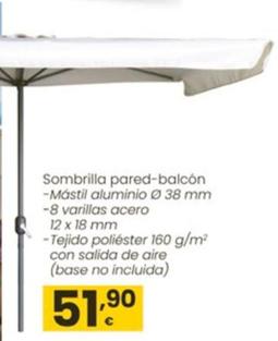 Oferta de Sombrilla Pared-Balcón por 51,9€ en Eroski