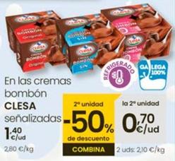 Oferta de Clesa - En Las Cremas Bombón por 1,4€ en Eroski