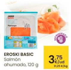 Oferta de Eroski Basic - Salmón Ahumado por 3,75€ en Eroski