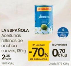 Oferta de La Española - Aceitunas Rellenas De Anchoa Suaves por 2,35€ en Eroski