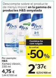 Oferta de H&s - Xampu Xlassic por 4,75€ en Caprabo