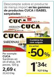 Oferta de Cuca - Sardines En Oli D'oliva por 2,69€ en Caprabo