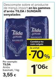 Oferta de Tilda - Arros Basmati por 3,55€ en Caprabo