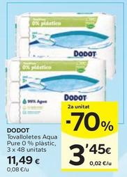 Oferta de Dodot - Tovalloletes Aqua Pure 0% Plastic por 11,49€ en Caprabo